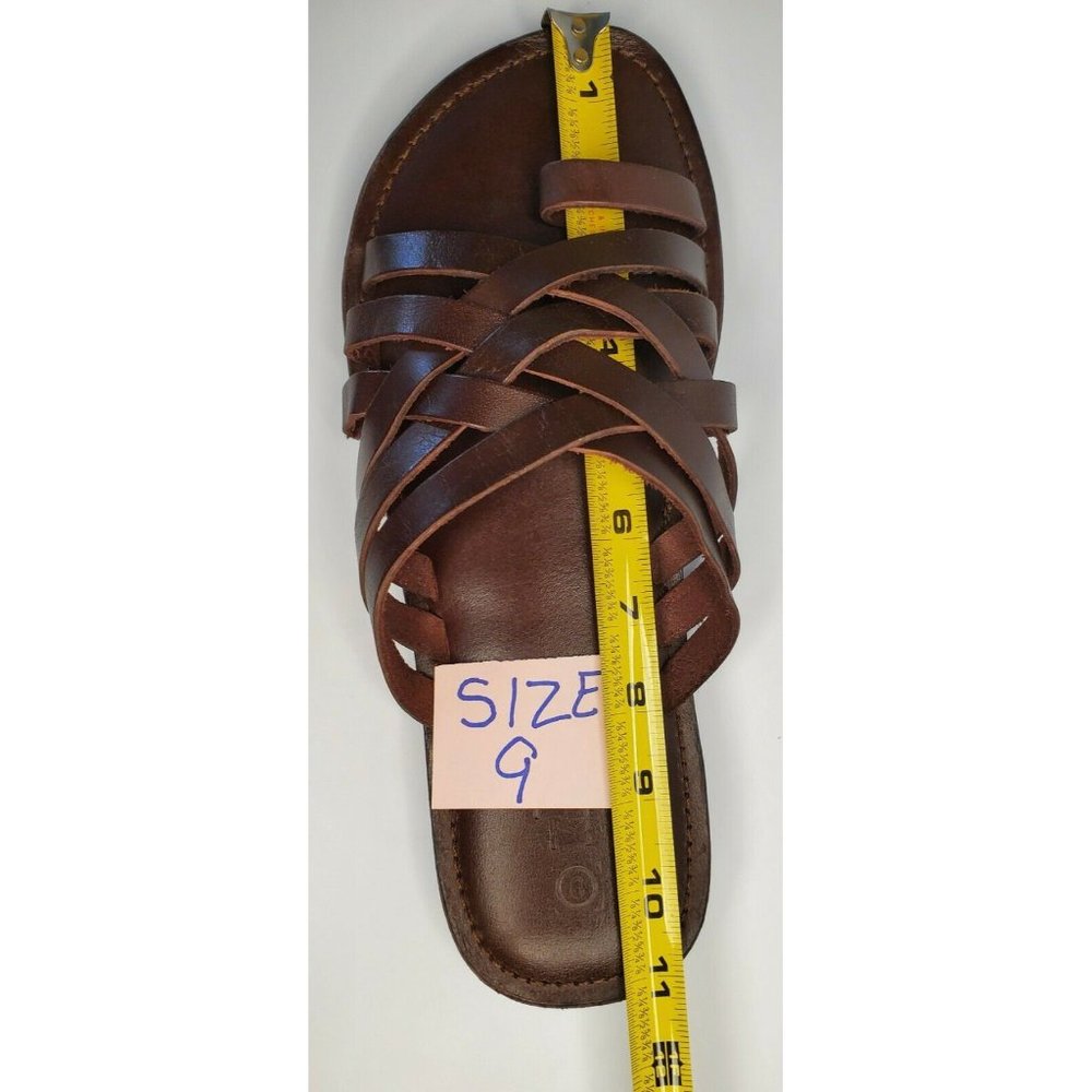 BRAND NEW LEATHER JOLLY KNOCKER ROMAN SANDALS WITH TOE STRAP UNISEX ADULT'S - Picture 5 of 10
